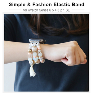 Bracelet de perles de style bohème pour iwatch 7/6/5/4/3/<span class=keywords><strong>SE</strong></span>, bracelet de montre élastique à la mode pour femmes, nouvel arrivage 2022 - Product Image 2