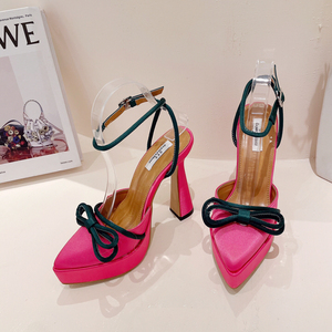 Zapatos de tacón abierto con correa para mujer, sandalias y zapatillas de cuero transparentes, sexys, de fiesta, nuevo diseño - Product Image 2