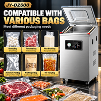Machine de mise sous vide verticale pour aliments secs et humides, en acier inoxydable, avec écran tactile, 900W, longueur de scellage 50cm, avec impression de date