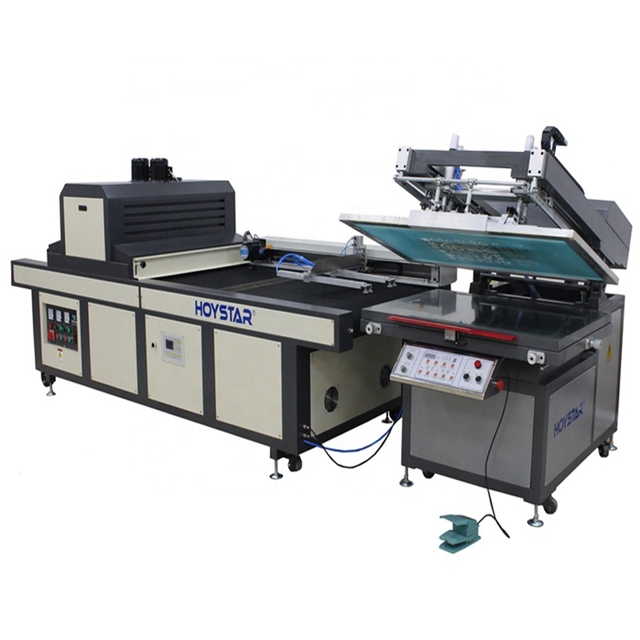 Vacuum Worktable Flat Bed Screen Printing Machine With UV Curing Machine