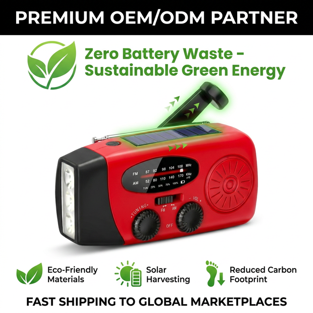 In Stock Portable Solar Emergency Radio Hand Crank 2000mAh Power Bank FM AM WB Weather Alert SOS Alarm for Outdoor Travel