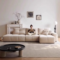 Canapé modulaire en L de luxe moderne avec structure en bois, dossier réglable et housses amovibles lavables pour salon