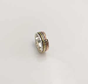Bague en pierre taillée en diamant pour femme en argent sterling 925 ethnique simple de créateur réglage de lunette en laiton et cuivre mignon pour les mariages et les fêtes - Product Image 2