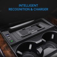 Pour MW X5 F15 X6 F16 2014-2018 LHD chargeur de voiture rapide QI chargeur de téléphone sans fil avec support de téléphone Type allume-cigare pour voitures