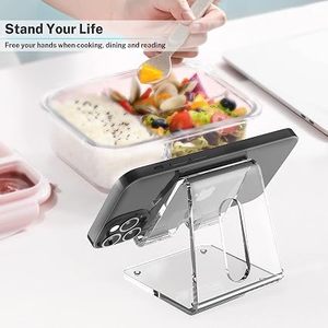 Soporte Acrílico para Teléfono Celular, Soporte Transparente Portátil para Escritorio, Compatible con Phone 16, 15, 14, 13 Pro Max, Mini, 12, 11 Plus, SE - Product Image 6