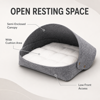Nouveau design, lit pour chat à double usage, confortable, semi-fermé, avec coussin en peluche pour la chambre à coucher et le salon