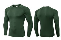 Logo personnalisé hommes Muscle Fit T-shirt uni blanc à manches longues couche de base entraînement sportif Fitness Compression T-shirt