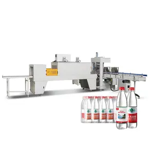 Machine d'emballage automatique multifonctionnelle pour bouteilles, bocaux et canettes en aluminium, film PE thermorétractable