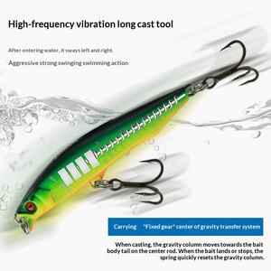 Leurre de pêche en eau salée Ghost Explosion Far Throat Submerged Pencil Mino Luya avec système de transfert de gravité central pour pêche en eau morte et en eau vive - Product Image 3