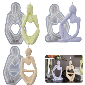 DM1276 3D Art Body Candle Molds Aromatherapy Plaster Wax Thinker Portrait Body Silicone Resin Molds Art Craft - Product Image 1
