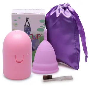 Copas de período de higiene femenina de etiqueta privada Copa menstrual de silicona de grado médico suave orgánica para Período de mujer
