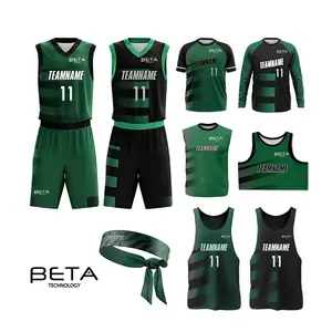 Maglia da Basket personalizzata a sublimazione a buon mercato all'ingrosso Set Basket Ball Training Uniform Kit completo Design De