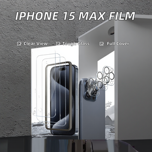 Protector de Pantalla de Vidrio Templado HD de Cobertura Total 2.5D de una Sola Pieza para iPhone 15 Max - Product Image 3