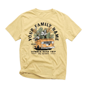 Camiseta Personalizada de Algodón para Hombre, Cuello Redondo, Manga Corta, con Estampado de Camioneta para Viajes de Verano, Venta al Por Mayor - Product Image 1