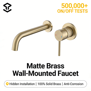 ก๊อกน้ำอ่างล้างหน้าทองเหลืองหรูหราสีทองขัดเงา ก๊อกน้ำติด<span class=keywords><strong>ผนัง</strong></span>สำหรับอ่างล้างหน้า ก๊อกผสมอ่างล้างหน้า - Product Image 6