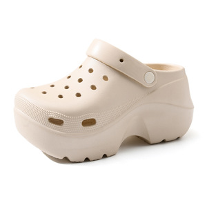 Sandalias de Plataforma con Cuña Transpirables para Mujer, Diseño Hueco de EVA Blanco Lechoso, Zapatos para Caminar en la Playa - Product Image 5