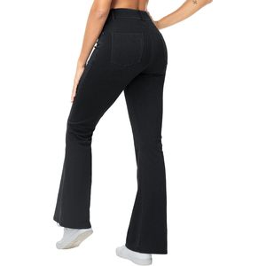 Pantalones vaqueros elásticos de mujer con corte acampanado, pierna ancha, estilo jeggings, con bolsillos, transpirables, de mezclilla, fáciles de poner. - Product Image 2