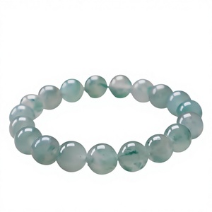 Nouveau bracelet ethnique à perles en jade naturel, type jade de carrière, imitation jade, motif fleur flottante, émeraude africaine, jade <span class=keywords><strong>Dulong</strong></span> - Product Image 1