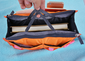 Phụ Nữ Nylon Du Lịch Chèn Tổ Chức Túi Túi Xách Kẹo Màu Sắc Phổ <span class=keywords><strong>Tidy</strong></span> Trang Điểm Mỹ Phẩm Túi <span class=keywords><strong>Tote</strong></span> Đôi Dây Kéo Túi lặt vặt - Product Image 6