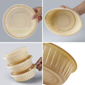 Bol à déjeuner biodégradable écologique jetable couvercles en plastique vaisselle micro-ondable pour fête de restaurant pour servir de la nourriture - Product Image 4