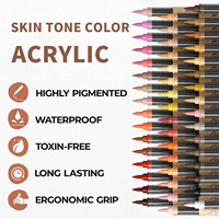 Marqueur acrylique liquide couleur chair à pointe souple, sans pression, pour peinture artistique, stylos de peinture couleur chair imperméables pour la roche