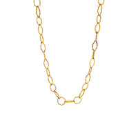 Collier à maillons ondulés fins en acier inoxydable, géométrique, simple, étanche et anti-ternissement pour femme