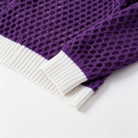 Cardigan en tricot personnalisable grande taille pour sororité, avec maille filet ajourée, col marin et broderie de lettres