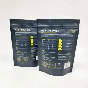 Sacs d'emballage de protéines, sac à fermeture éclair, sacs Doypack de nourriture, impression personnalisée, surface mate, 1lb, 454g