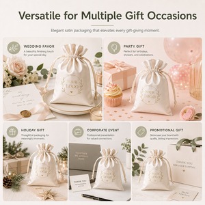 <span class=keywords><strong>Sac</strong></span> en satin lisse avec cordon de serrage, personnalisable avec logo, emballage de luxe pour cadeaux de fête et de vacances, idéal pour le marché nord-américain - Product Image 5