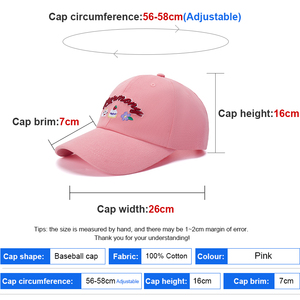 Casquette de baseball en coton brodée de fleurs et de chatons roses, personnalisable, ajustable, à calotte souple, mignonne, décontractée, sportive, chapeau de soleil, vente en gros - Product Image 2