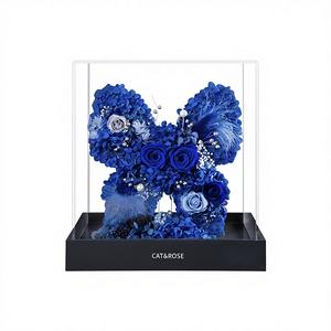 Fleur éternelle, rose papillon, fleur véritable, bouquet, boîte cadeau, sensation haut de gamme, Saint-Valentin, Noël, anniversaire, mariage - Product Image 1