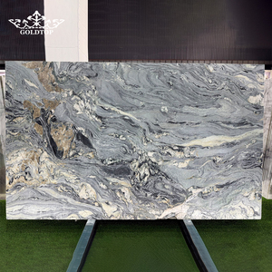 GOLDTOP Modern Polished Natural Stone Slab Aqua Caravaggio Quartzite for <b>Kitchen</b> Countertop Villa Apartment Hotel - Product Image 3