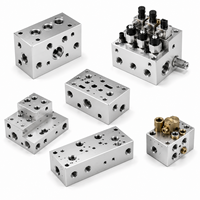Manifold Katup Pneumatik Baja Tahan Karat & Aluminium yang Dibuat dengan Mesin CNC Khusus, Wire EDM untuk Peralatan Otomasi Industri OEM