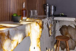 Lumineux Patagonie <span class=keywords><strong>Marbre</strong></span> <span class=keywords><strong>Cuisine</strong></span> Île <span class=keywords><strong>Bar</strong></span> Comptoir Translucide Rougeoyant Salle À Manger Meubles Fond Caractéristique Carrelage Mural - Product Image 4