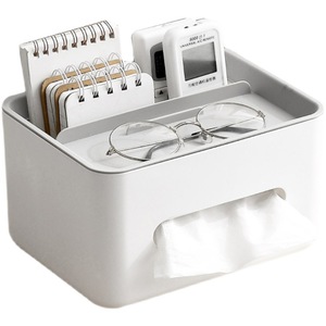 Multifunctional Tissue Box With Phone Stand And Storage Compartment For Desk Use - Product Image 2