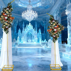 2025 yeni Model dayanıklı Metal altın düğün dikdörtgen zemin kemer olay dekorasyon 5-6ft yükseklik ve merkezi çiçek <span class=keywords><strong>stand</strong></span>ı ile - Product Image 3