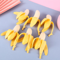 Bestverkochte rubberen afpelbare bananenknijper stressverlichter fidget slow rebound ventilerende fruitvormige speeltje voor kinderen om angst te verlichten