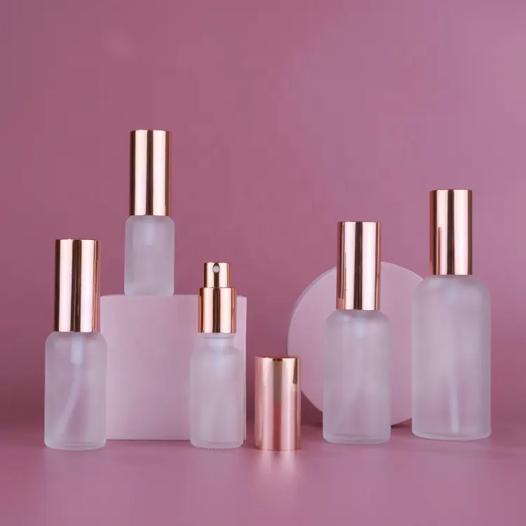 Soro transparente único para perfume, serum redondo de forma 1 oz/30 ml, garrafa de vidro transparente para óleo essencial
