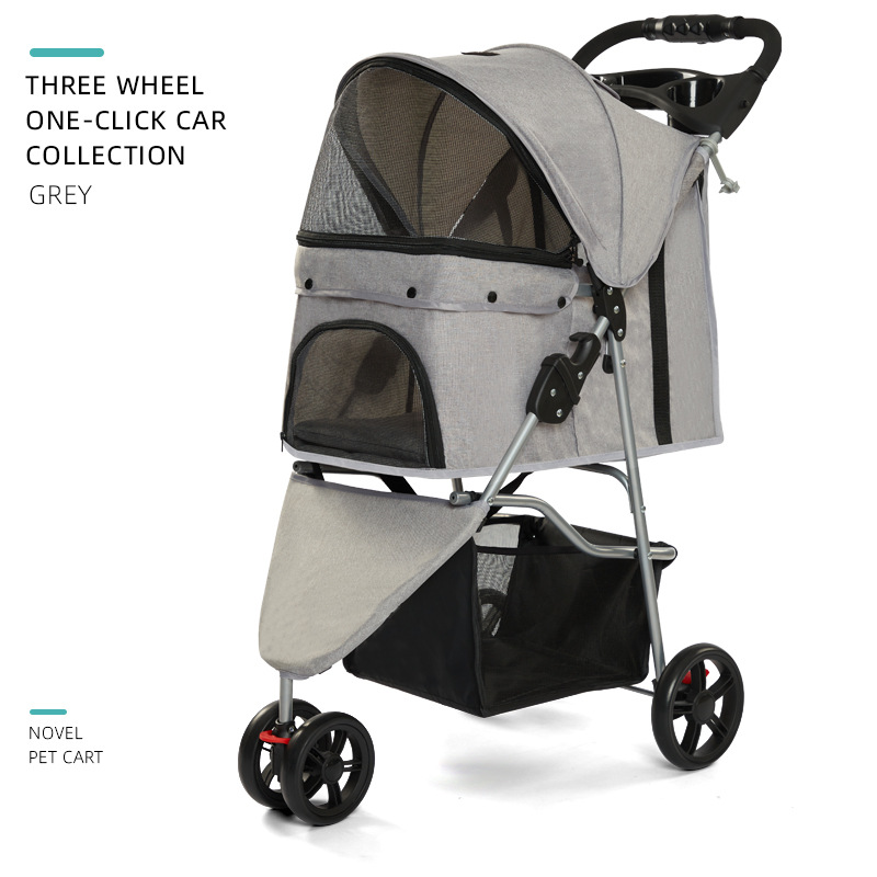 Three-Wheeled Gray (Upgraded One-Hand Folding)