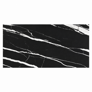 Dalles de pierre frittée polie noire Fossil Book Match pour comptoir de cuisine, mur de fond de télévision et table commerciale - Product Image 2