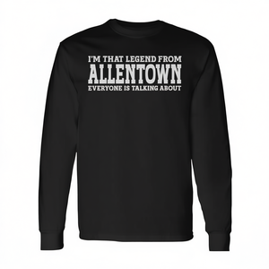 T-shirt a maniche lunghe Allentown Hometown Pennsylvania City Roots nera con scollo rotondo - Product Image 2