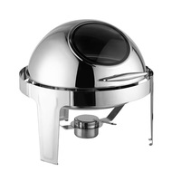 Vente chaude 6L en acier inoxydable alcool chauffant roll top buffet poêle rond design classique dôme réchaud