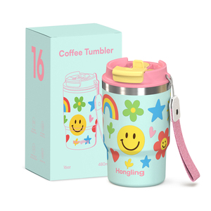 หงหลิง: ฝาปิดอเนกประสงค์ 2-in-1 ขนาด 16 ออนซ์ พร้อมหูหิ้ว - สีใหม่ที่เป็นไปได้ - ปลอดสาร BPA 100% วัสดุเกรดสำหรับอาหาร - Product Image 1