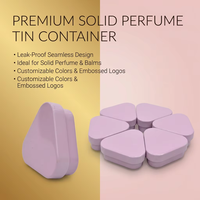 Boîte en métal triangulaire rose miniature en gros, conteneur vide pour baume à lèvres, savon à sourcils, parfum solide, cire, emballage cosmétique