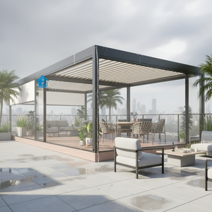 Pergola in Alluminio Sweet Home dal Design Elegante con Gestione Cavi Nascosta, Lamelle Motorizzate e Illuminazione Dimmerabile per Giardino - Product Image 6