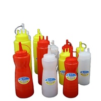 Botol Saus Plastik Food Grade untuk Memeras Saus Tomat dan Salad, untuk Pengorganisasian Dapur dan Penyimpanan Restoran