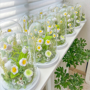 Rose éternelle en crochet sous cloche en verre, terrarium artisanal <span class=keywords><strong>de</strong></span> muguet et <span class=keywords><strong>de</strong></span> mousse, cadeau pour elle, décoration maison Fête des Mères - Product Image 6