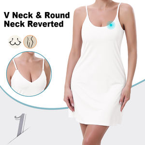 S02 kamisol panjang wanita, gaun malam kerah V koleksi pakaian rumah - Product Image 2