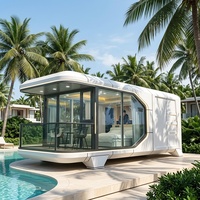 Maison Capsule de Luxe Écologique Préfabriquée, Pod de Glamping Modulaire, Mini-Maison Studio avec Climatiseur Midea pour ADU de Jardin et Airbnb