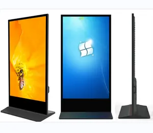 मीडिया प्लेइंग के लिए 85 इंच फ्लोर स्टैंड टच स्क्रीन एलसीडी डिस्प्ले स्क्रीन डिजिटल सिग्नल विज्ञापन कियोस्क
